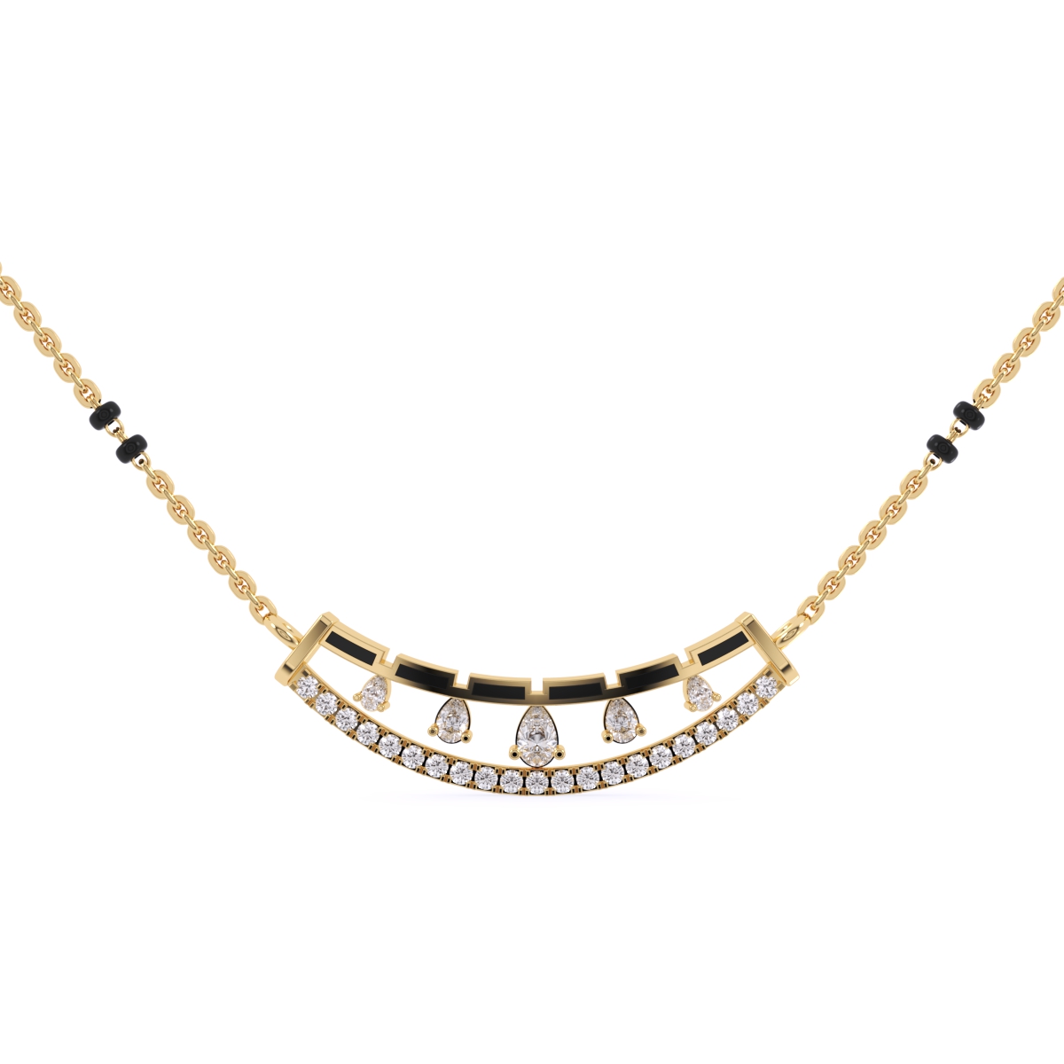 Lavish Pear Shaped Diamond Mangalsutra